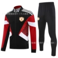 Manchester united long sleeve jacket set - red, black, and white