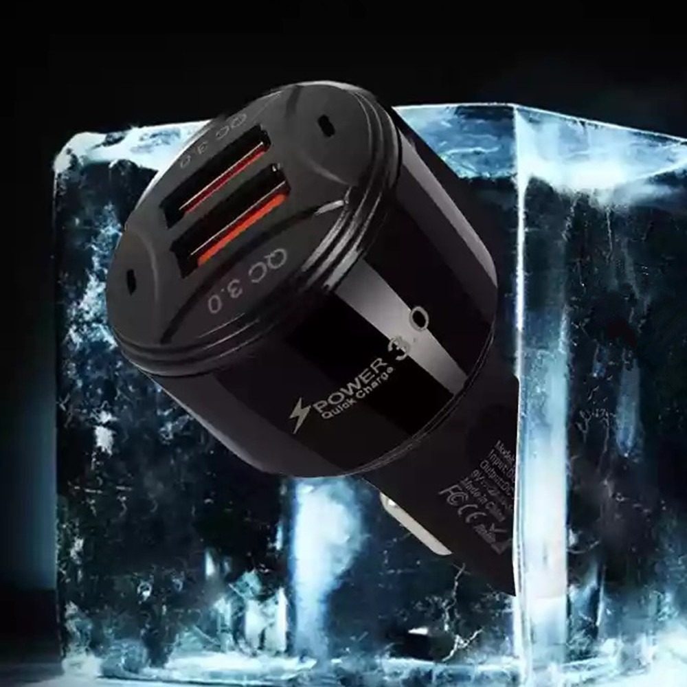 Cross-border e-commerce car charger fast charging head double QC3.0 car charger 36W fast charging car cigarette charger explosions