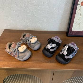 Autumn and Winter Cartoon Cute Decorative Children's Shoes Soft Sole Non-Slip Boys and Girls Cute Splicing Infant Fashion Forrest Gump Shoes