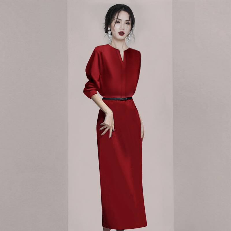 Chỉ Size L Sale Sốc: Váy Đầm Liền Thân Dáng Dài Nữ Qienor Dài Tay Hàng Mùa Xuân Thu Đông Thời Trang Nữ Chất Liệu G03 Sản Phẩm Mới, (Miễn Phí Vận Chuyển Toàn Quốc).