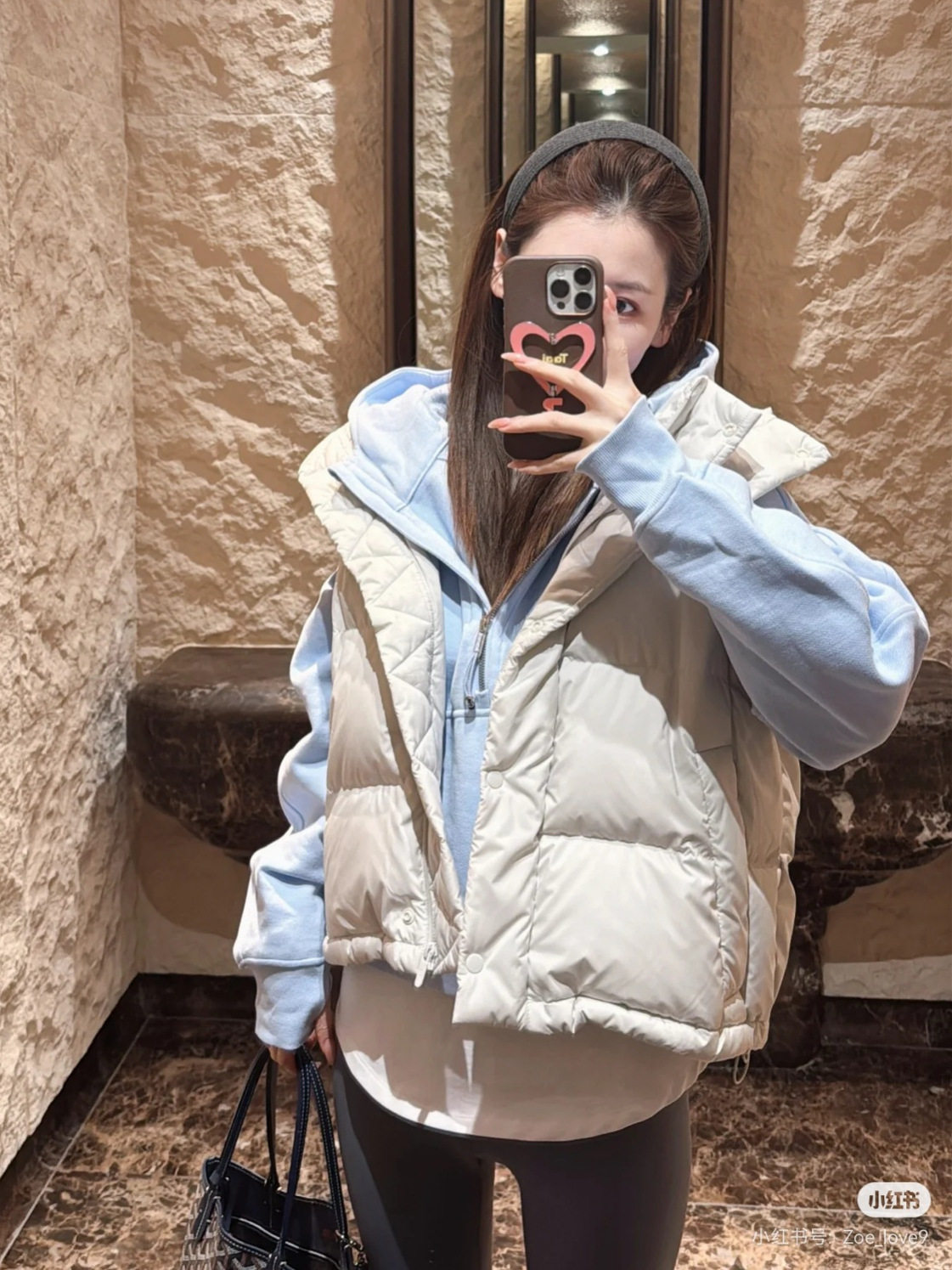 [Samsung 95 Velvet] Lu's New Four-Compartment down Vest for Women, Autumn and Winter 95 Velvet Hooded down Vest for Women