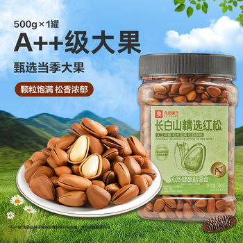 Bestore Northeastern Pine Nuts 500g Red Pine Open Large Particle Nuts Canned Hand-Peeled Dried Nuts