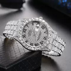 Factory Direct Sales Internet Celebrity Calendar Rhinestone Starry Men's Watch Wholesale Cross-Border Alloy Watch Men's High-End