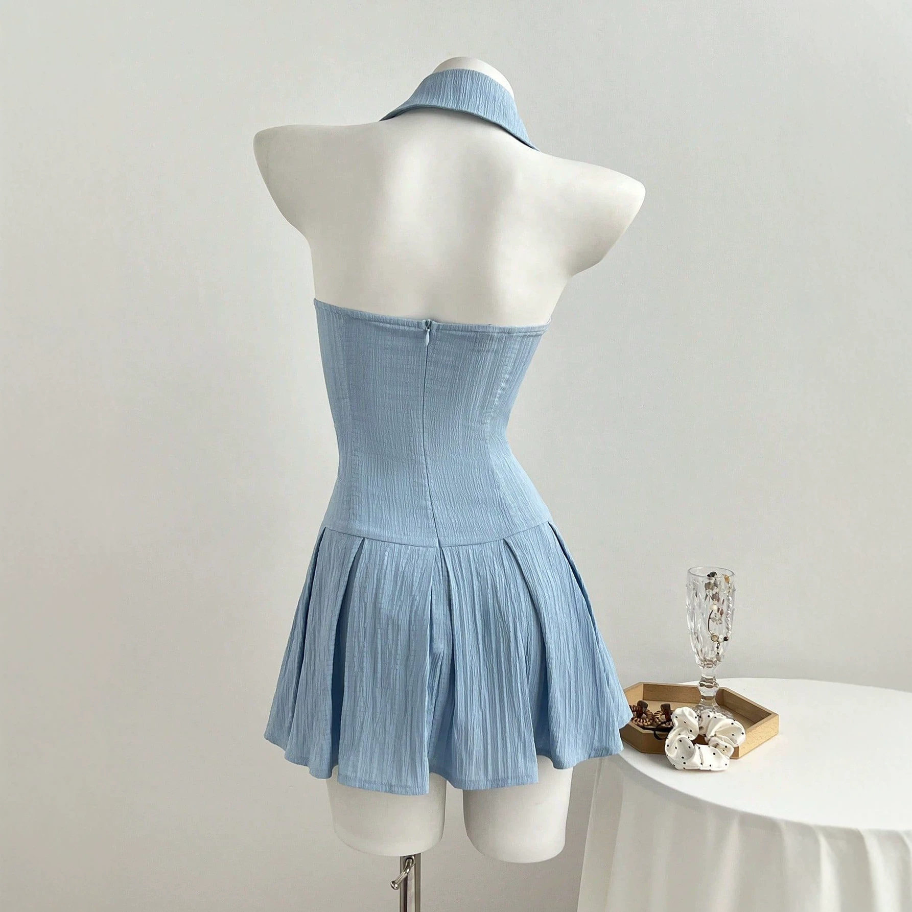 Summer Womens Short Dress V Neck Bow Tie Waist Defined Casual Wear for Parties or Outings Ready to Ship