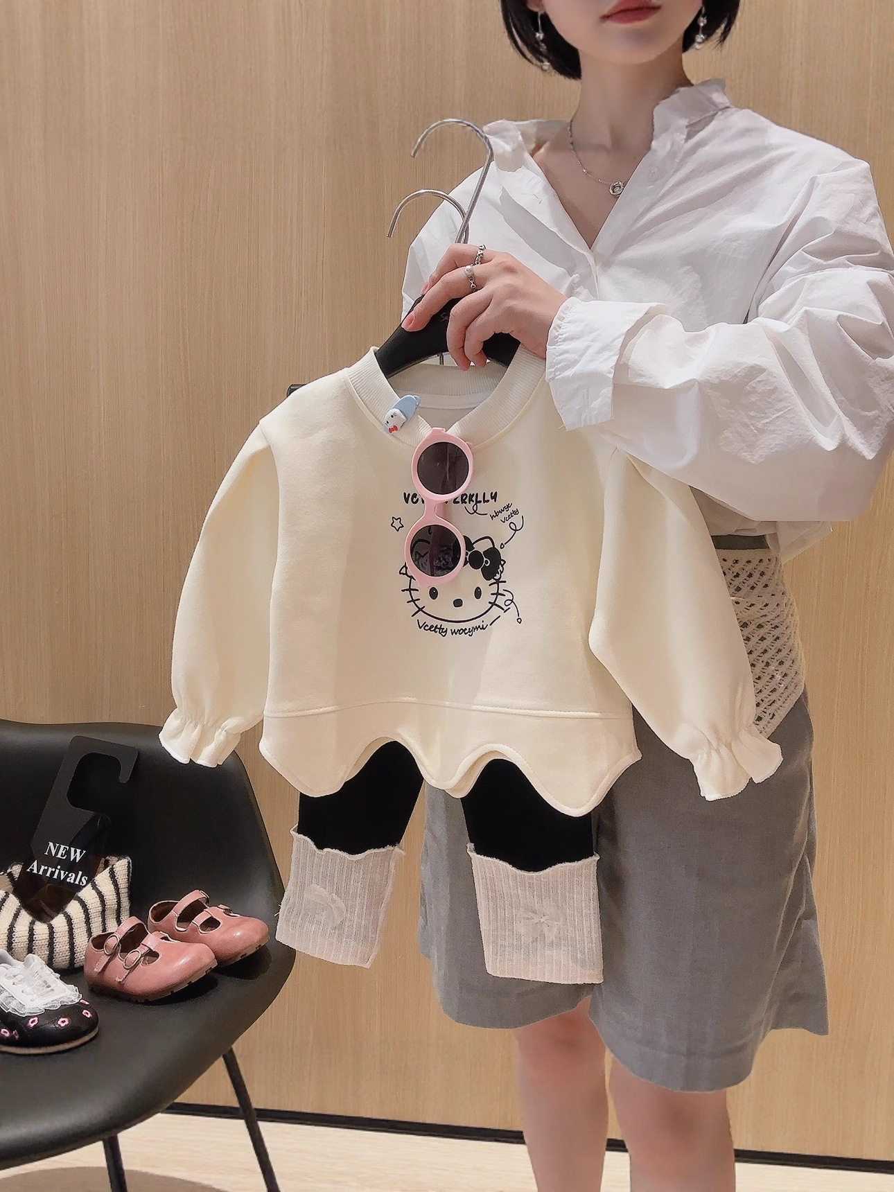 Mädchen-Herbstneuheit-stylisches einzigartiges Top-Set, Kleinkinder-Baby-Mädchen-Herbst-Hoodie-Outfit