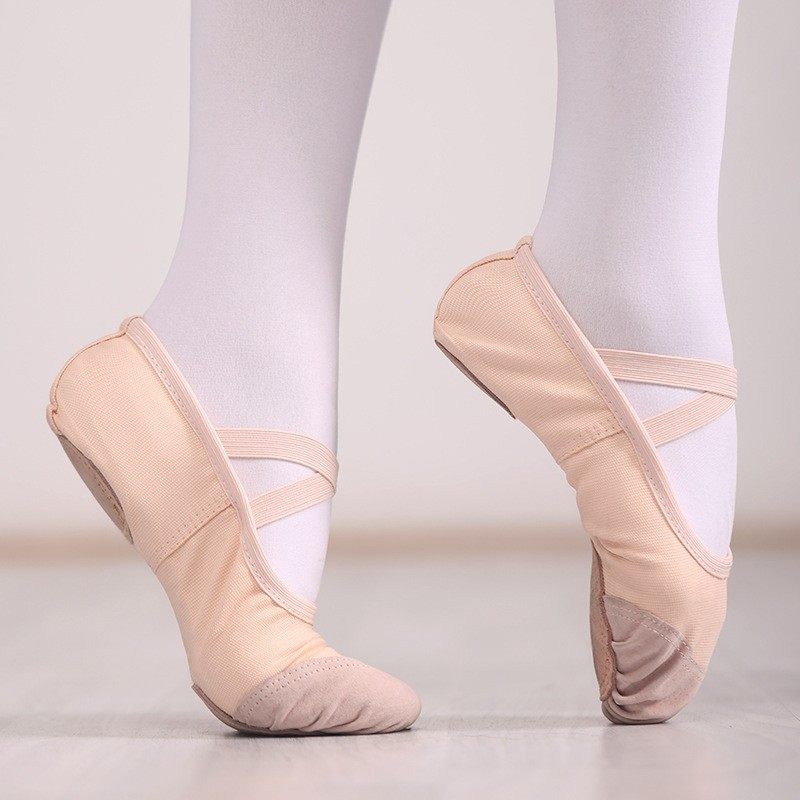 Children's Dancing Shoes No Straps Leather Toe Girls Dancing Shoes Practice Shoes Adult Children's Girls' Yoga Shoes Ballet