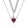 Amazon's Hot-Selling Product: One-Arrow-Through-Heart Ruby Heart Necklace, Copper Inlaid with Zircon, 18K Gold-Plated Clavicle Chain for Couples