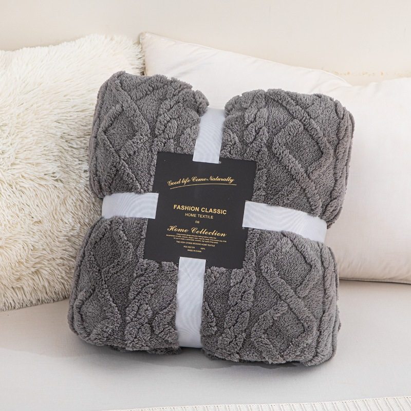 Foreign Trade Blanket Bedroom Air Conditioning Blanket Milk Plush Blanket Taffeta Jacquard Blanket Single Layer Blanket Nap Blanket Batch