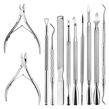 Stainless Steel Dead Skin Scissors Double-Headed Steel Pusher Nail Planer Nail Scissors Dead Skin Pliers Manicure Set Manufacturer Wholesale