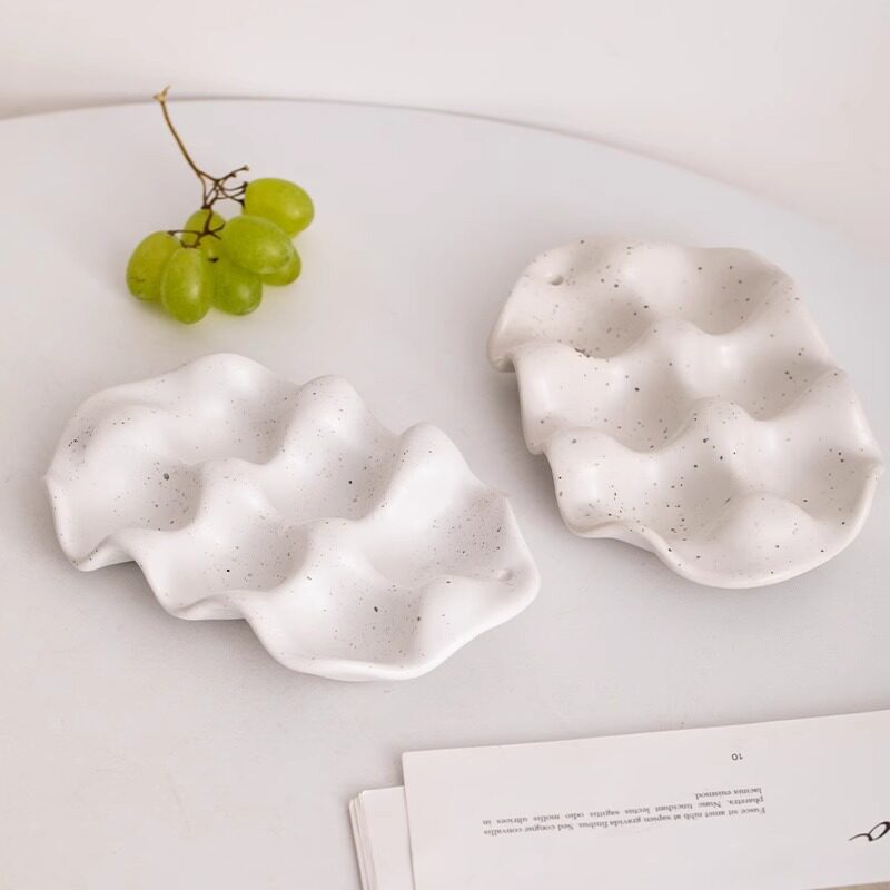 Ins Kitchen Simple Ceramic Egg Tray Storage Box Household Refrigerator Special Fresh-Keeping Box Storage and Organization