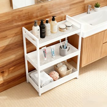 Export Carbon Steel White Storage Rack Kitchen Bathroom Multi-Layer Storage Rack Snack Toy Storage Rack