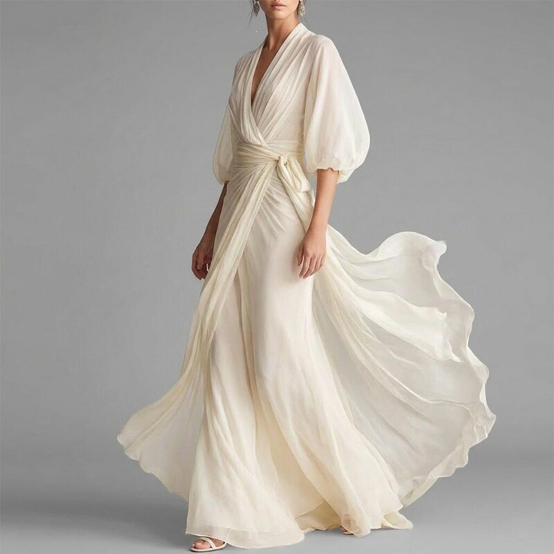 Elegant Womens Spring Dress Solid Color Loose Fit Flared Hem Perfect for Casual or Formal Occasions Wholesale