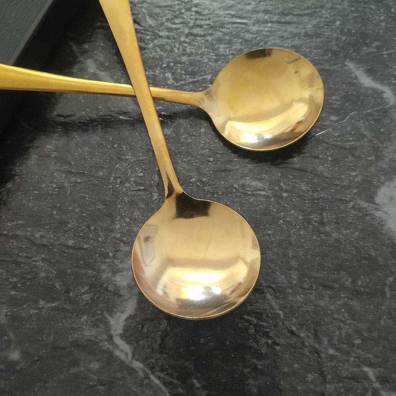 Stainless Steel Spoon Thickeneded Commercial Dessert Spoon Bird's Nest Spoon Takeaway Packaged Fast Food Soup Spoon Individually Packaged Tableware