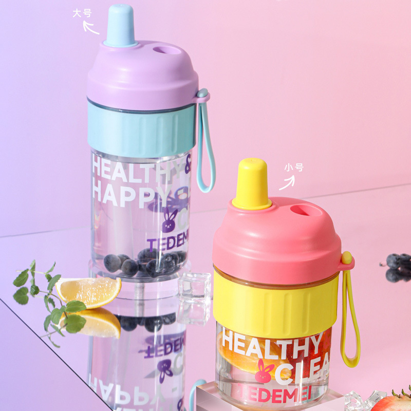 跨境随手塑料水杯家用户外运动水杯学生便携式随手杯活动礼品口杯