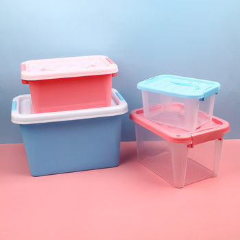 Toy Storage Box Transparent Storage Box Clothes Basket Plastic Book Storage Box Large Snack Storage Box Household