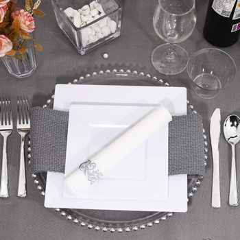 6.5-inch 9-inch disposable plastic Western plate pure white square steak plate dessert cake trial plate tableware foreign trade