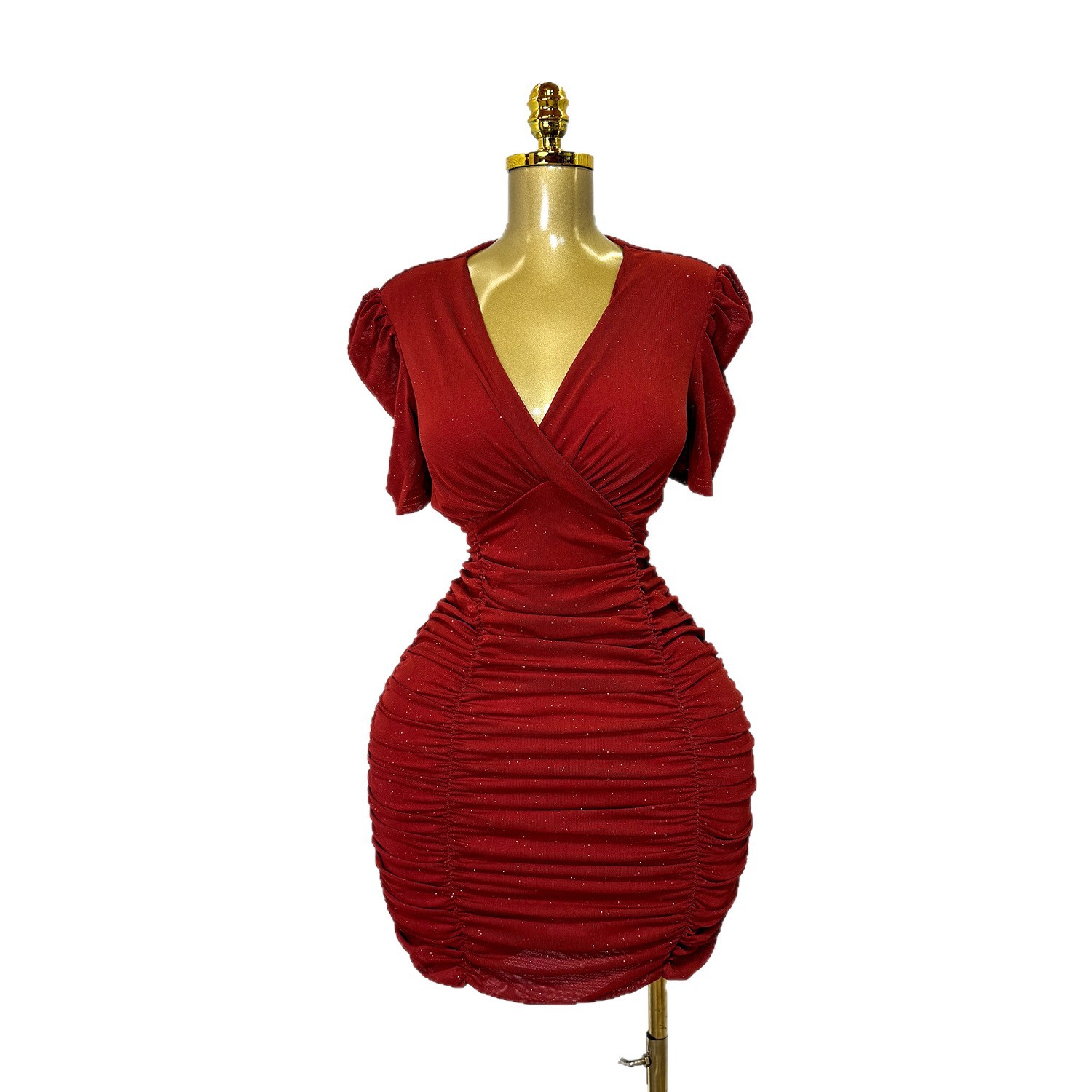Summer Womens Bodycon Dress Sexy Slim Fit Sheer Mesh Ruffled Design Elegant Evening Wear Wholesale Available