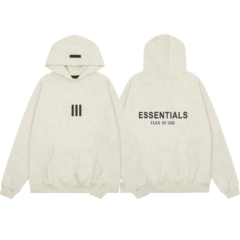 秋冬FOG复线ESSENTIALS植绒字母连帽衫卫衣 男女情侣宽松加绒外套