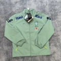 【stand collar】nk logo - brazilian style windbreaker - green