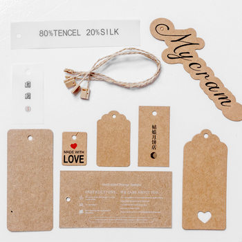 in stock blank kraft paper clothing set tag made clothing cardboard trademark tag set clothing label cross-border do