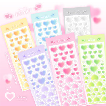 Curry Xixi original basic love stickers atmosphere Laser Love stickers Goka decorative diy material