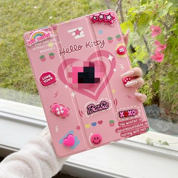 Suitable for Apple iPad Case Huawei Tablet Protective Leather Case 3D Cute Cartoon Anti-Fall Protective Case with Pen Slot