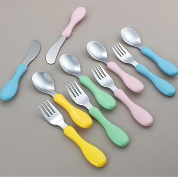 Amazon Foreign Trade Children's Tableware Knife Fork Spoon Kindergarten Spoon Western Tableware Fork Baby Dining Knife Export Infant and Child Products
