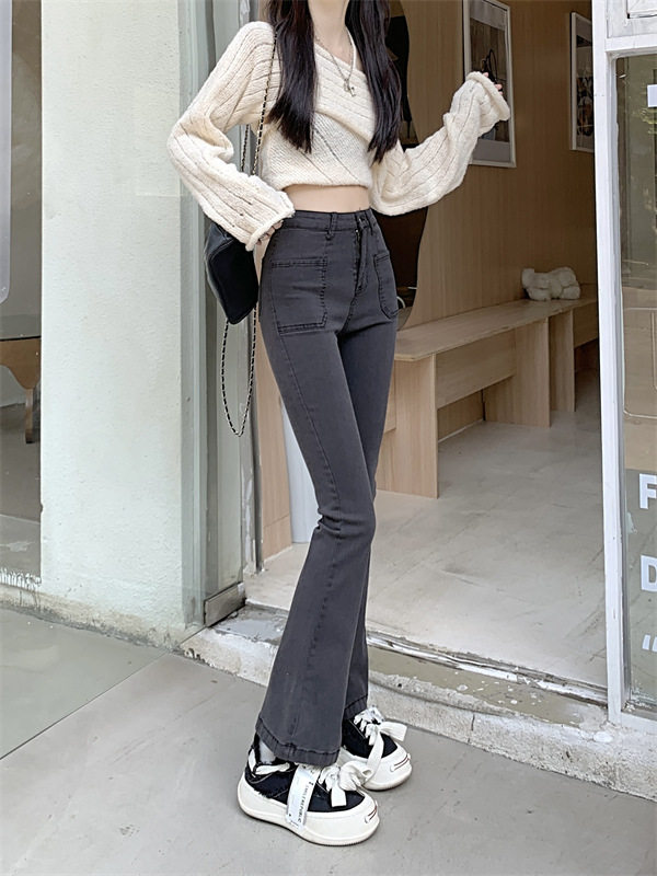 High Waisted Womens Denim Jeans Korean Style Straight Leg Casual Wide Leg Spring Wholesale Available