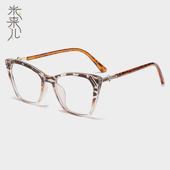 TR90 cross-border retro cat's eye frame anti-blue light flat mirror European and American fashion decorative glasses frame can be equipped with myopia