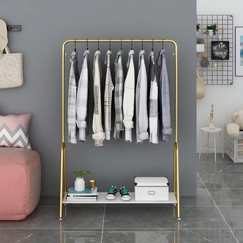 Clothes Hanger Floor Bedroom Nordic Light Luxury Coat Rack Household Single Rod Drying Rack Simple Clothes Hanging Rack
