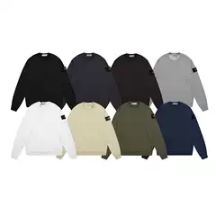 Cross-border stone compass island autumn and winter pullover sweater solid color loose leisure European and American street men's and women's fashion brand