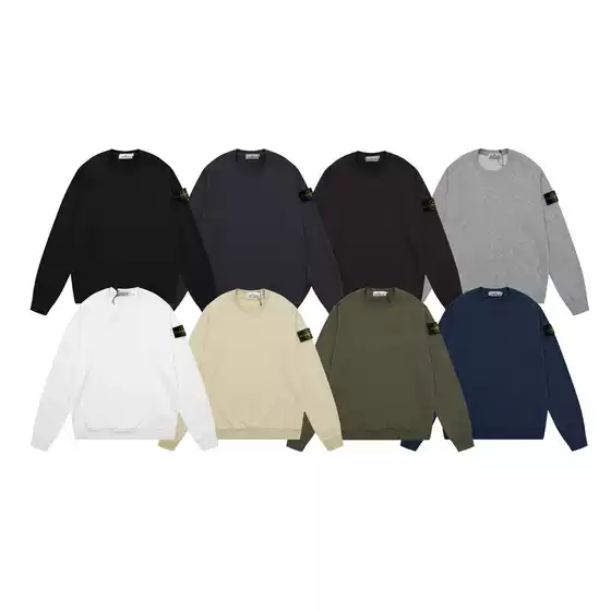 Cross-border stone compass island autumn and winter pullover sweater solid color loose leisure European and American street men's and women's fashion brand