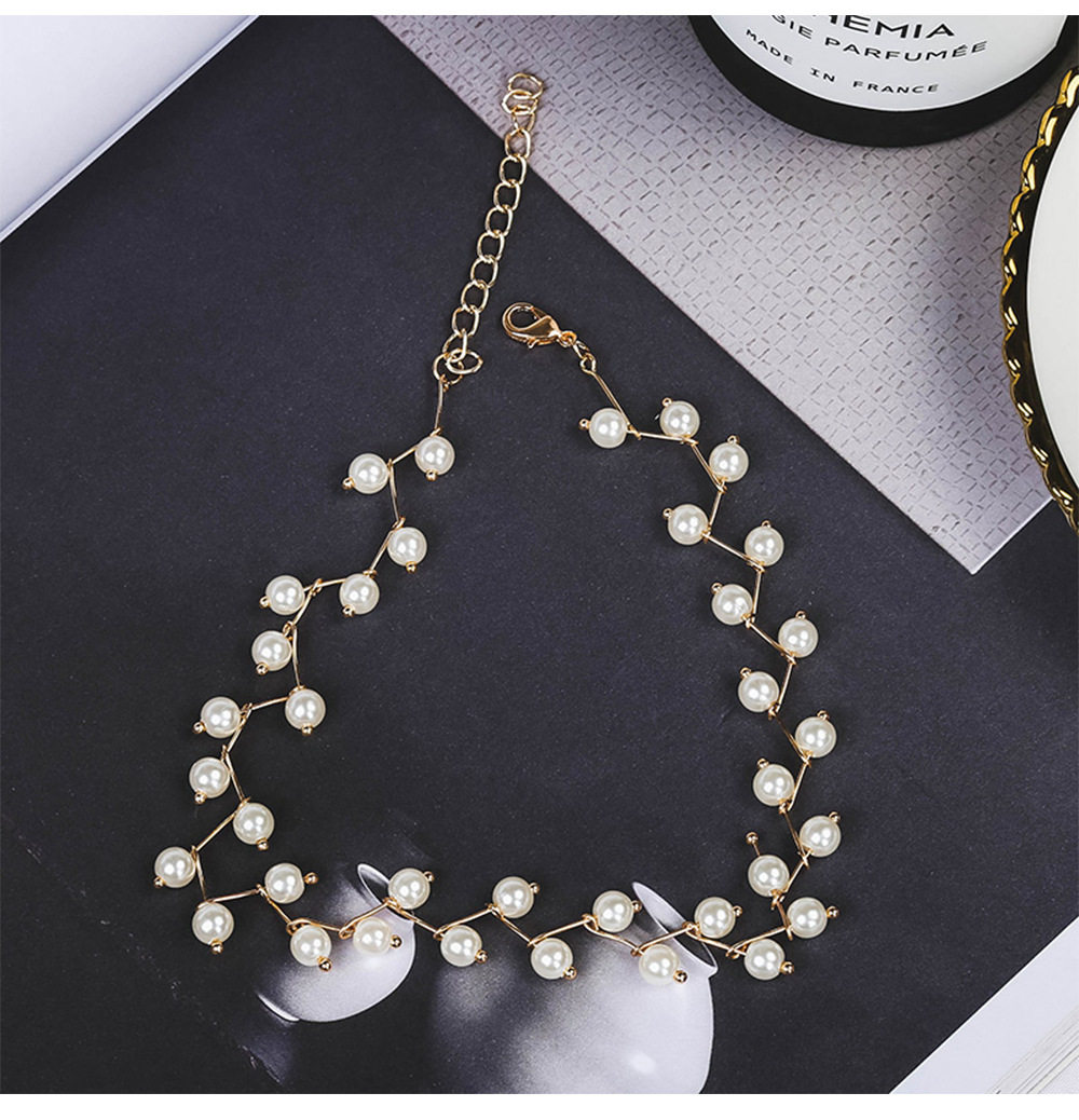 Korean retro simple pearl necklace women ins temperament simple choker clavicle chain women wholesale AA3322
