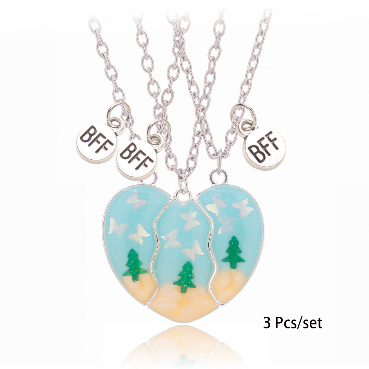 厂家供应儿童项链海豚滴油创意磁铁拼接爱心项链 拼接爱心礼物