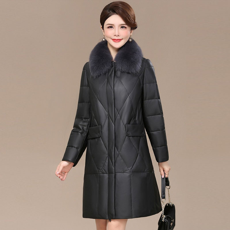 Áo Lông Nữ Chất Liệu Da Bò Trung Niên