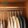 FaSoLa iron wardrobe storage rack high and low dislocation hanger home space-saving multifunctional clothes hanger
