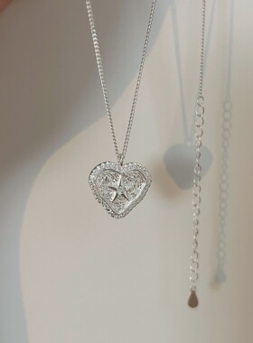 韩国韩版持恒S925纯银爱心五角星项链女小众轻奢时尚简约风锁骨链