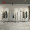 Clothes hanger floor wholesale clothing store display rack stainless steel movable women's clothing store clothes hanging pole gantry coat rack