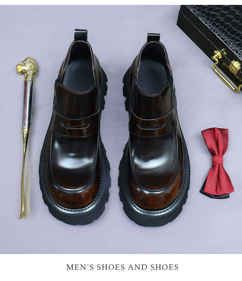 Giày Chelsea boot nam da bò thật cổ thấp dáng công sở — Màu nâu, Màu đen, Màu nâu cộng với nhung, Màu đen cộng với nhung