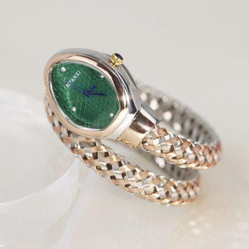 Trendy Foreign Trade Snake Watch Middle Eastern Creative Bracelet Watch Woven Strap Niche Women's Watch Snake-Shaped Watch Steel Strap Watch Wristwatch