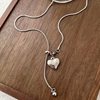 Simple Silver Heart Pendant Necklace, Light Luxury, Exquisite Niche Design, Fashionable Temperament, Versatile and Unique Necklace for Autumn and Winter