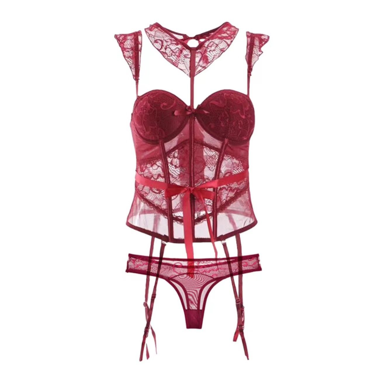 Night fun sexy lingerie sexy push up corset keel vest steel support chest pad split suit corset female H263