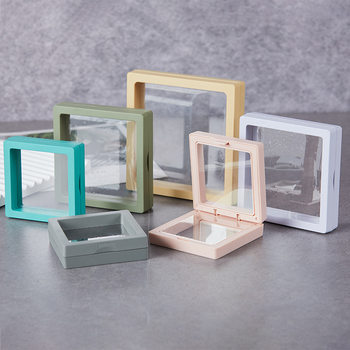 Wearing nail art packaging box transparent dustproof bar box jewelry pendant jewelry PE film suspension frame storage box