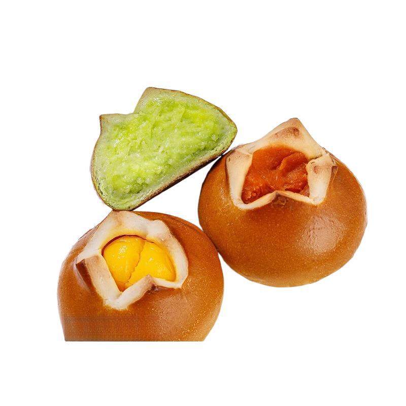 Uncle Meow's Alkaline Water Bread Balls, Whole Box of Meal Replacement Staple Breakfast, Durian Sandwich, Salty, Chewy and Flexible Small Bread