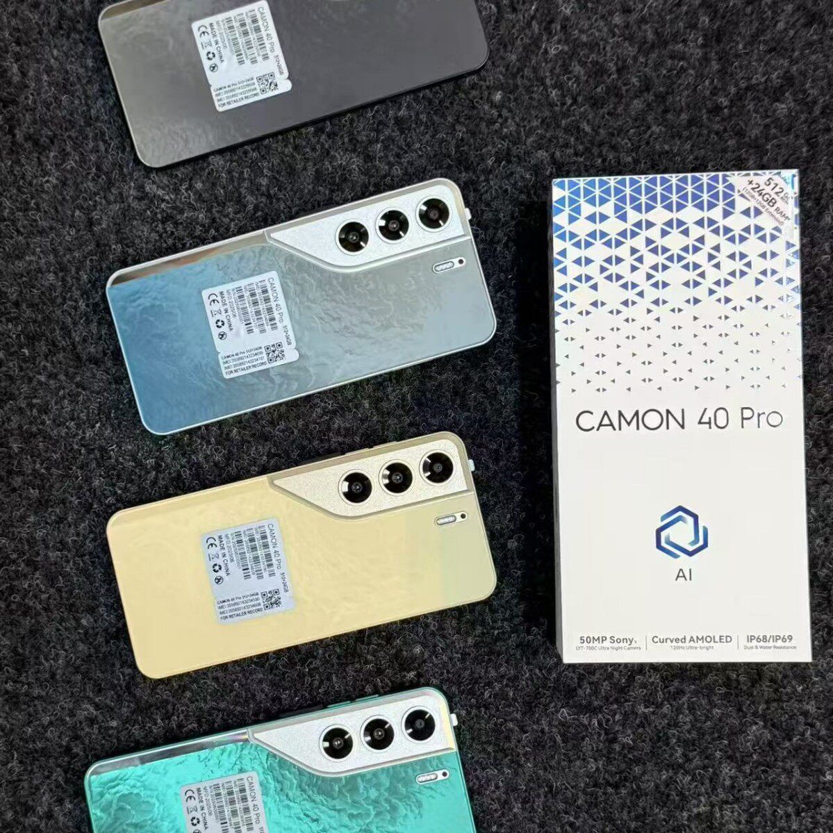 Export Smartphone CAMON40 Pro 24G+512G international version...
