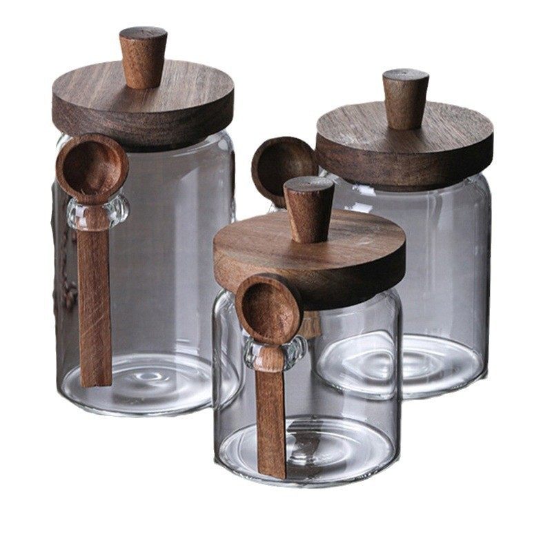 High Borosilicate Transparent Glass Sealed Jar Storage Jar Household Kitchen Coarse Grain Storage Snack Storage Jar Sealed Jar