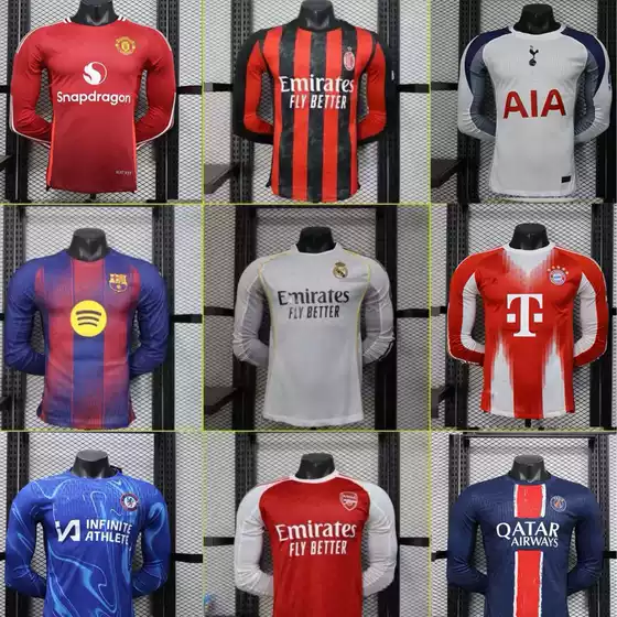 Factory Direct 25-26 Player Version Long Sleeve Jersey Manchester City Barcelona Home No.10 Asian Football Shirt Real Madrid Arsenal