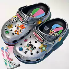 Cross Flying Policewoman Collaboration Beach Shoes Parent-Child Shoes Outdoor Versatile Clogs Simple Flat Shoes