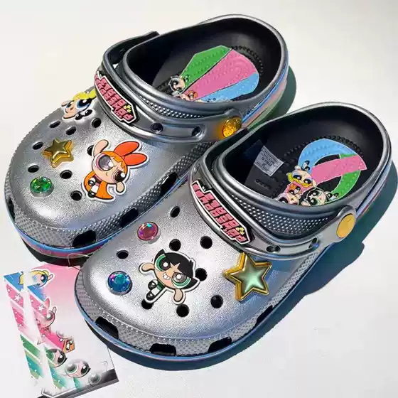 Cross Flying Policewoman Collaboration Beach Shoes Parent-Child Shoes Outdoor Versatile Clogs Simple Flat Shoes