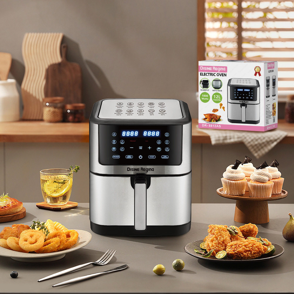 air fryer不锈钢可视空气炸锅电脑款智能家用12L大容量薯条机